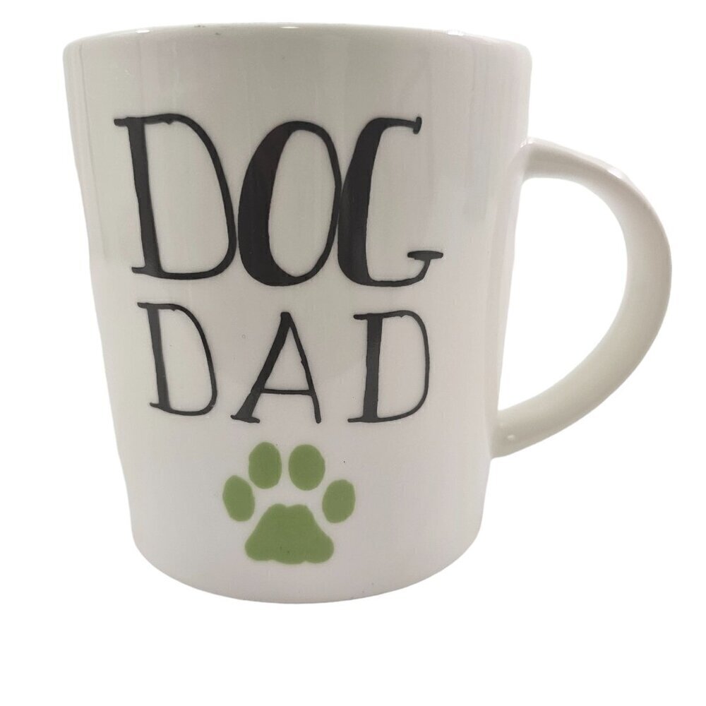 Pfaltzgraff DOG DAD Paw Print Large White 16 Oz Ceramic Coffee Tea Mug Cup